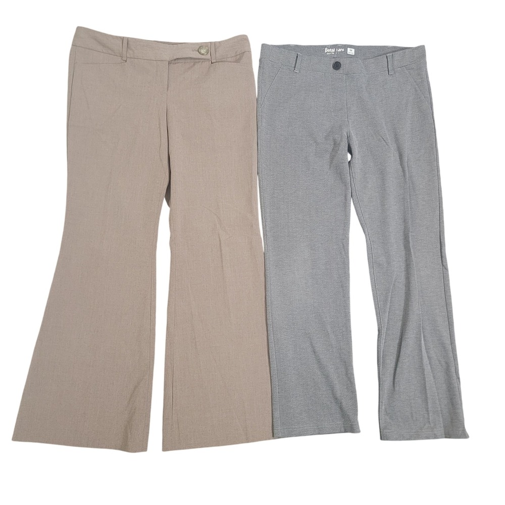 The Limited 8S Betabrand M Dress Pants Womens Bundle Flare Straight Gray Tan